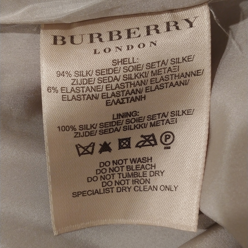 BURBERRY LONDON TAN SILK SKIRT 8 - Picture 7 of 7